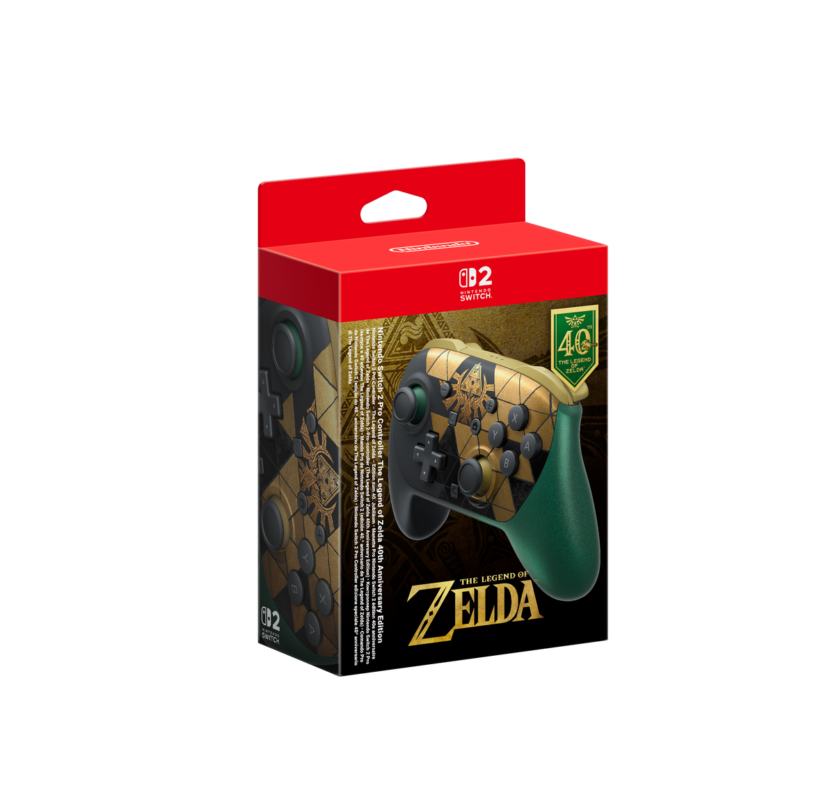 Nintendo Switch 2 Pro Controller — Zelda 40 aniversario — embalaje