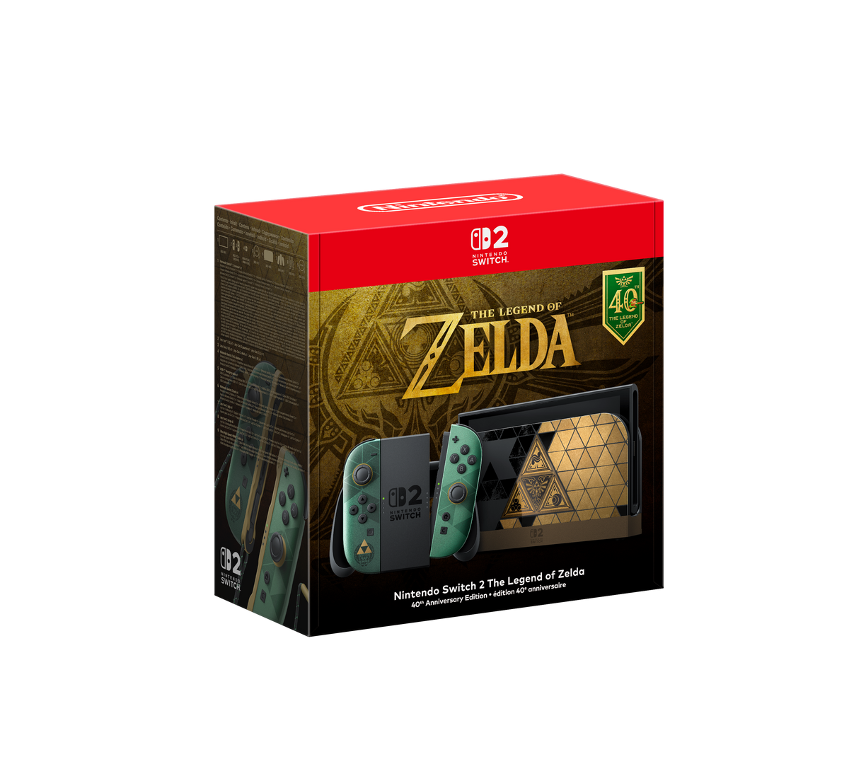 Nintendo Switch 2 — Edición Zelda 40 aniversario — embalaje